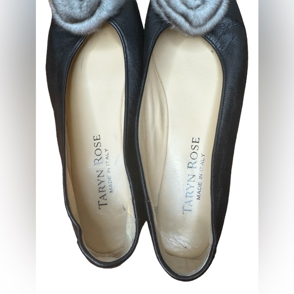 Taryn Rose Chinchilla Fur Ballet Flats Italian shoes luxury leather MSRP $495 - Picture 5 of 7